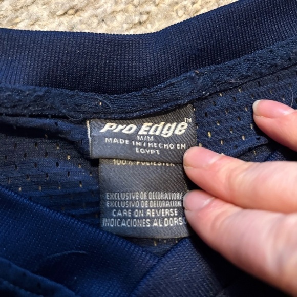 Pro Edge Mens WV Blue Jersey Medium West Virginia Mesh Tank Yellow - Picture 3 of 5